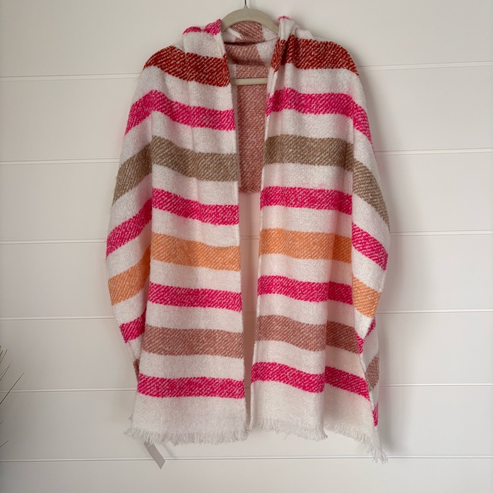 NEW Ann Taylor LOFT Blanket Scarf Striped Oversized Soft & Cozy - Picture 13 of 13